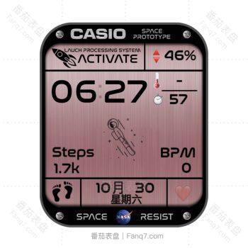 卡西欧CASIOG粉金黄色光面新太空人表盘.clock