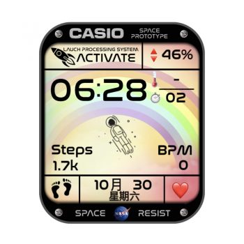 卡西欧CASIOG彩虹新太空人表盘.clock