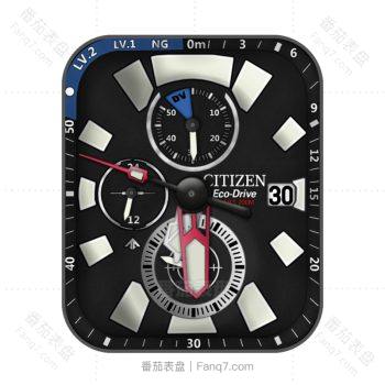 西铁城CITIZEN黑色米白刻度机械表盘.clock