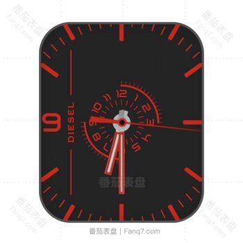 DIESEL迪赛红黑极简表盘.clock