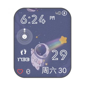 胖仔太空人卡通淡蓝紫可爱表盘.clock