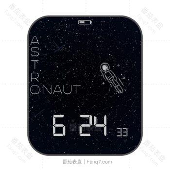 太空人黑色星空简约动态表盘.clock