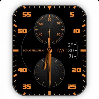 万国IWC 橙黑双盘表盘.clock