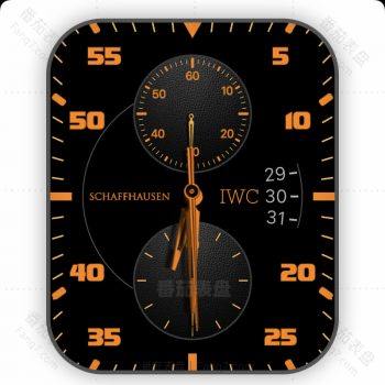万国IWC 橙黑双盘表盘.clock