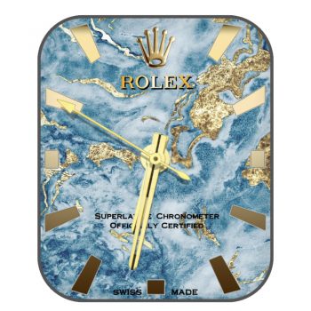 劳力士ROLEX扎染蓝金箔表盘.clock