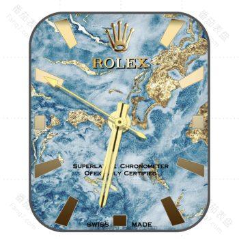 劳力士ROLEX扎染蓝金箔表盘.clock