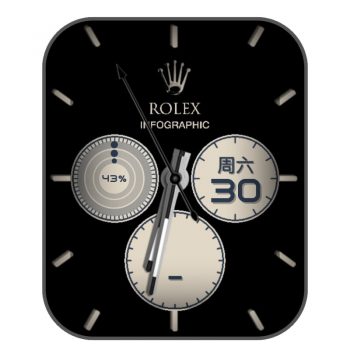 劳力士ROLEX简约黑三盘表盘.clock