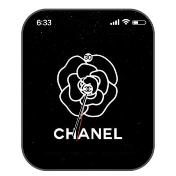 香奈儿CHANEL黑底白茶花表盘.clock