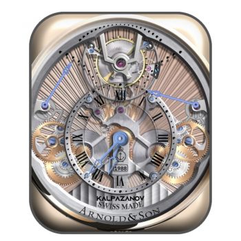 亚诺Arnold & Son粉沙条纹色高级机械表盘.clock