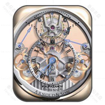 亚诺Arnold & Son橙粉色高级机械表盘.clock