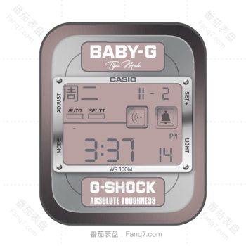 卡西欧CASIOG简约baby粉表盘.clock