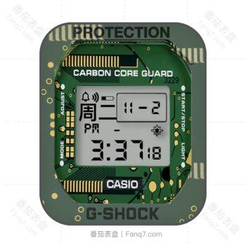 卡西欧CASIOG卡通绿表盘.clock