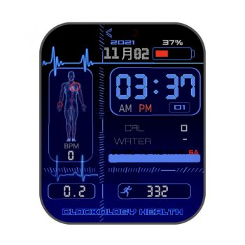 赛博朋克2077CF游戏界面街头声望蓝色文字黑色表盘.clock