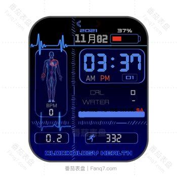 赛博朋克2077CF游戏界面街头声望蓝色文字黑色表盘.clock