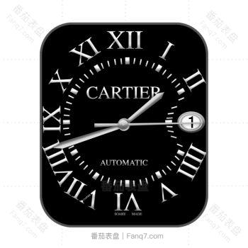 Cartier卡地亚简约黑色表盘.clock