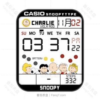 卡西欧CASIOG白色史努比卡通表盘.clock