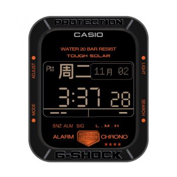 卡西欧CASIOG黑橙简约表盘.clock