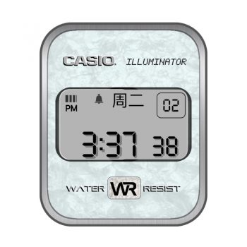 卡西欧CASIOG高级印花淡蓝表盘.clock