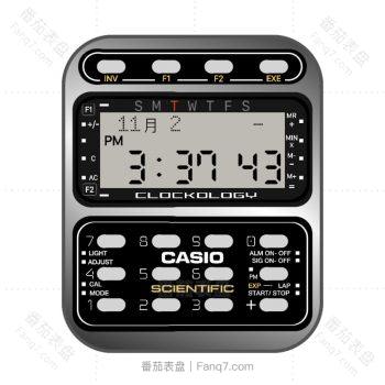 卡西欧CASIOG黑白云朵复古表盘.clock