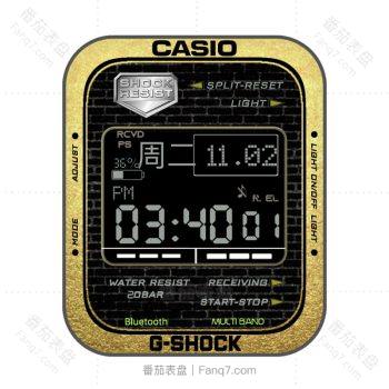 卡西欧CASIOG金边黑色复古表盘.clock