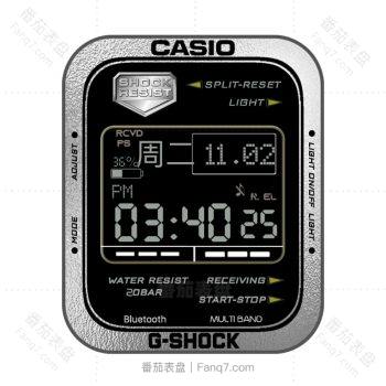 卡西欧CASIOG银边黑色复古表盘.clock