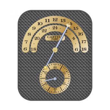 cartier卡地亚灰黄方格表盘.clock