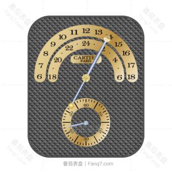 cartier卡地亚灰黄方格表盘.clock