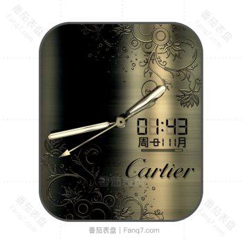 cartier卡地亚光面古铜玫瑰金表盘.clock