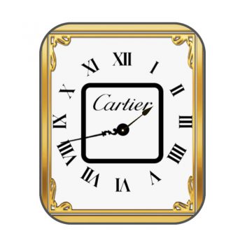 cartier卡地亚金边白色表盘.clock