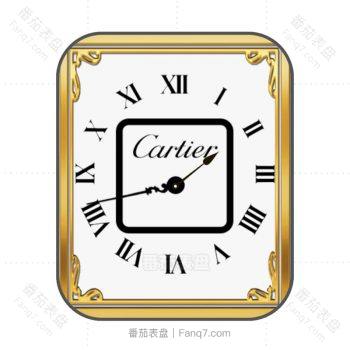 cartier卡地亚金边白色表盘.clock