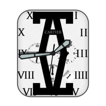 Cartier卡地亚黑色logo简约表盘.clock