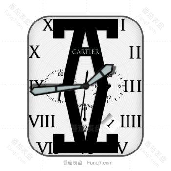 Cartier卡地亚黑色logo简约表盘.clock