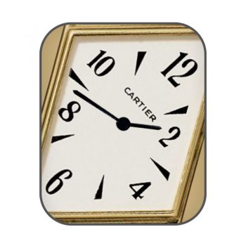 Cartier卡地亚不规则金边白色表盘.clock