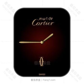 Cartier卡地亚红色渐变简约大气高级格调表盘.clock