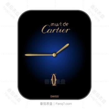 Cartier卡地亚蓝色渐变简约大气高级格调表盘.clock