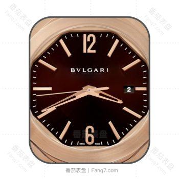 BVLGARI宝格丽红色玫瑰金简约表盘.clock