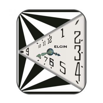 ELGIN埃尔金不规则三角形蓝白表盘.clock