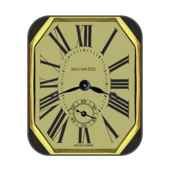 摩凡陀Movado棕黄色简约表盘.clock