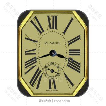 摩凡陀Movado棕黄色简约表盘.clock