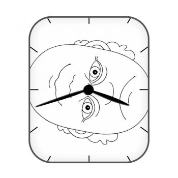 白色素描老头变脸表盘.clock