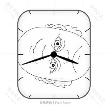 白色素描老头变脸表盘.clock