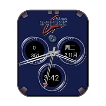 卡西欧CASIOG深蓝色机械表盘.clock