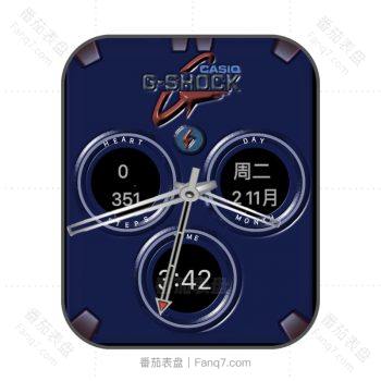 卡西欧CASIOG深蓝色机械表盘.clock