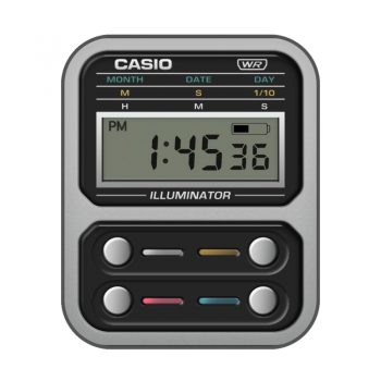 卡西欧CASIOG黑白复古表盘.clock