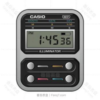 卡西欧CASIOG黑白复古表盘.clock