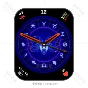 十二星座白羊座蓝色表盘.clock