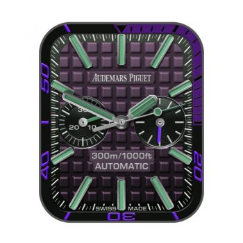 爱彼Audemars Piguet暗紫绿色刻度方格表盘.clock