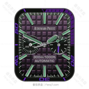 爱彼Audemars Piguet暗紫绿色刻度方格表盘.clock
