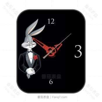 兔八哥动画兔子先生黑色卡通动画表盘.clock