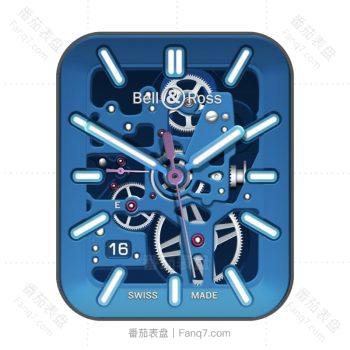 bell & ross 柏莱士冰蓝机械表盘.clock